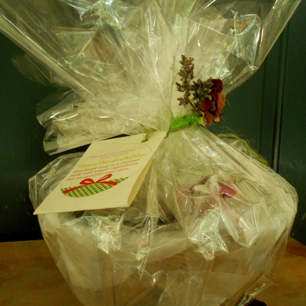 Five Piece Easter Gift Handmade Soap  Basket - All Natural