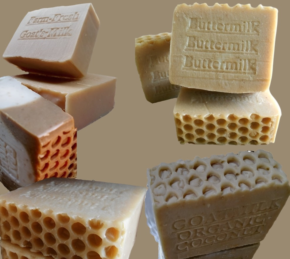 4 Organic Handmade Milk Soaps Set Artisan - From the Farm to the Shower !