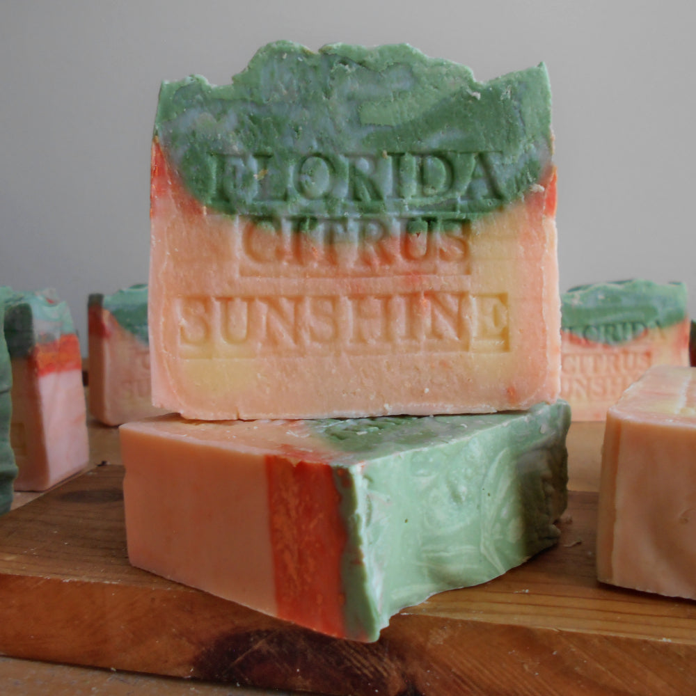 Citrus Handmade Soap Tangerine bar .Top notes: bright tangerine, tropical citrus lift