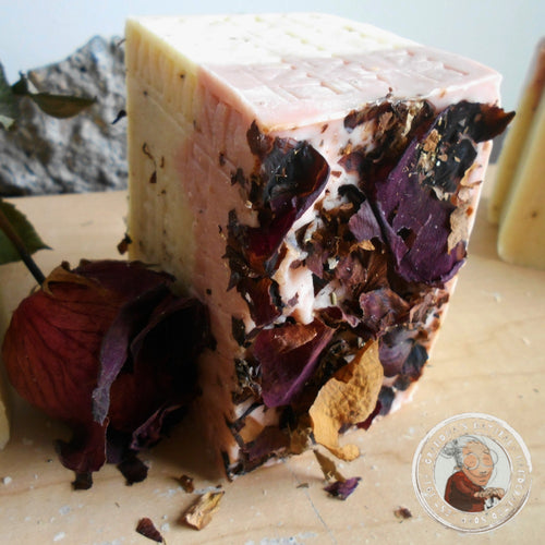 Aged French - Jasmine Rose Soap With Crushed Flowers  Soap