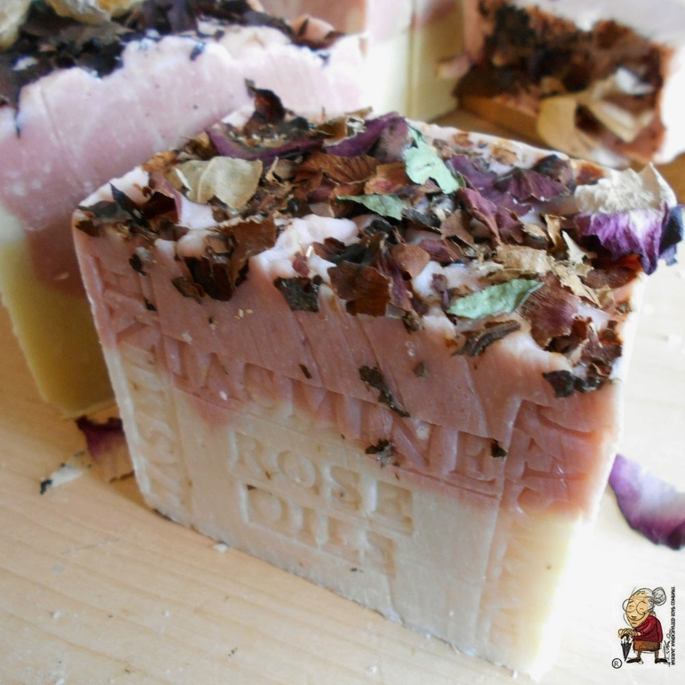 Aged French - Jasmine Rose Soap With Crushed Flowers  Soap