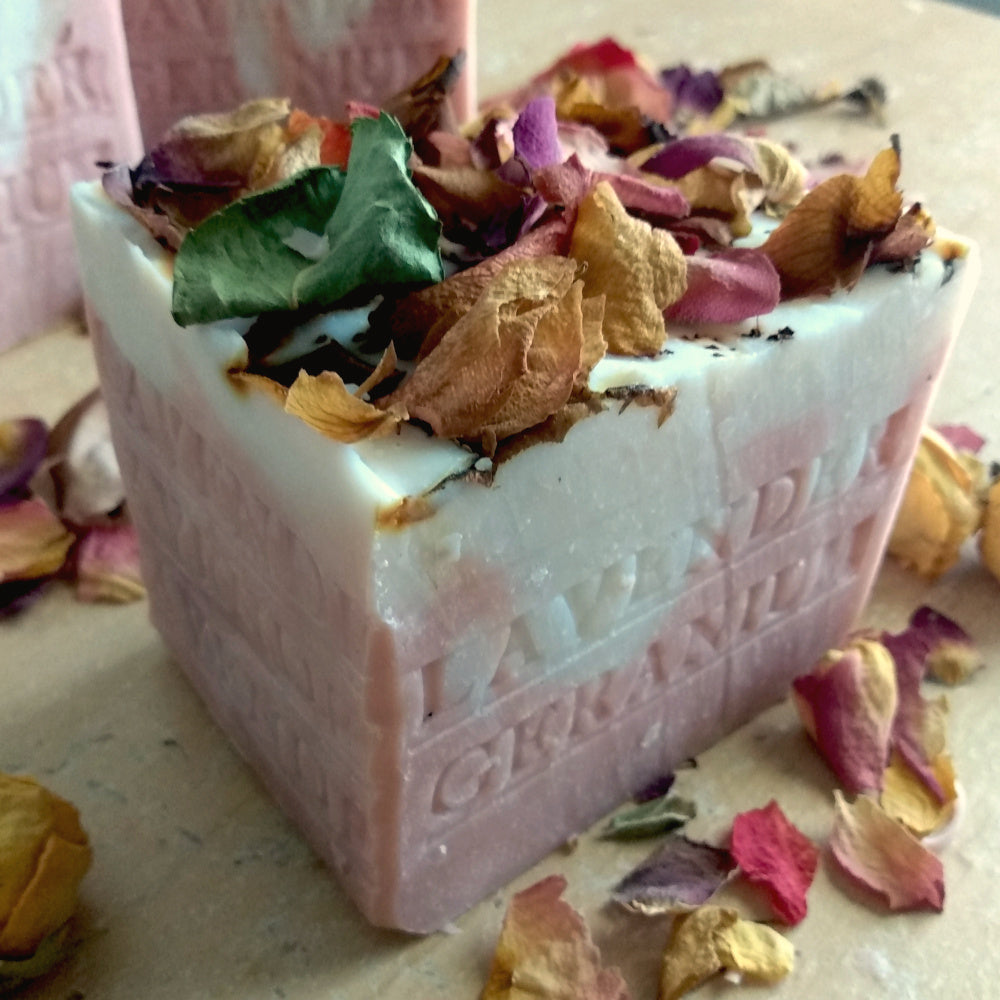 Floral Lavender and Geranium  Body Soap - lavender geranium soap extra moisturizing and gentle