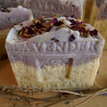 Lavender Rose Bar , infused with Provence French lavender, featuring pieces of dried flowers embedded on the surface