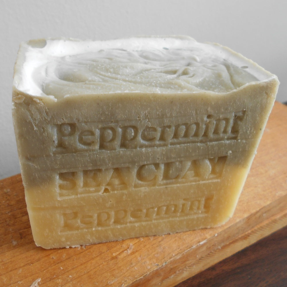Peppermint handmade soap with sea clay  acne oily skin 